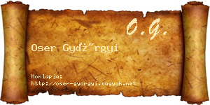 Oser Györgyi névjegykártya